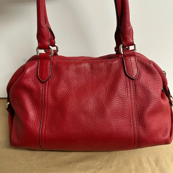 Ralph Lauren Red Leather Satchel Handbag - Women's Stylish Shoulder Bag - Picture 3 of 13